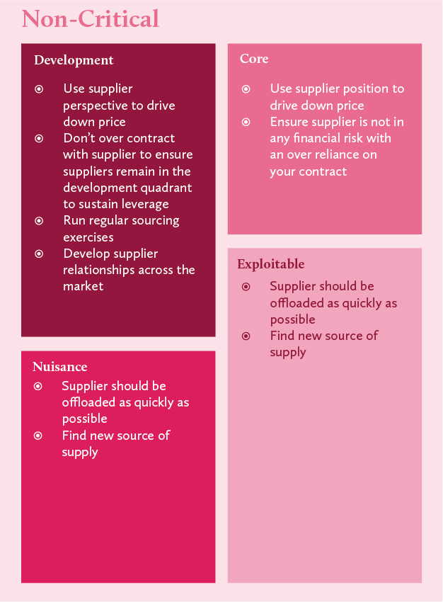 Supplier Indexing Non-critical Strategies